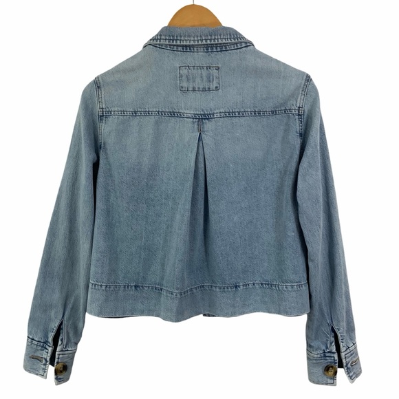 LOFT Jean Jacket Denim Blue Size Small A8 - Picture 8 of 14